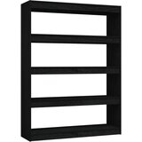 Maison Chic Knjižna omara - Knjižni regal za razdelitev prostora črna 100x30x135,5 cm, (21725319) Cene