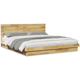 Maison Chic Posteljni okvir - Dvoposteljna postelja - Zakonska postelja z vzglavjem brez vzmetnice 200x200 cm, (21692749) | Shoptok.si
