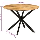  Blagovaonski stol Ø 110 x 78 cm od masivnog drva manga i čelika | shoptok.hr