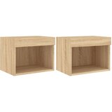 Maison Chic Stenski Dvo delni komplet Nočne omarice - Nočne mize z LED lučkami sonoma hrast, (21687569) Cene