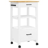 vidaXL Kuhinjski voziček MONZA 48x40x90 cm trdna borovina | Shoptok.si