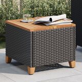  Vrtni stol crni 45 x 45 x 37 cm od poliratana i bagremovog drva | shoptok.hr