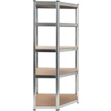 vidaXL Polica za shranjevanje jeklo in MDF 75x75x180 cm srebrna | Shoptok.si