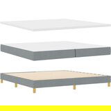 vidaXL Krevet s opružnom podlogom i madracem svjetlosive boje 200x200 cm tkanina | shoptok.hr
