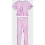 Sinsay Tie-dye komplet: nabrana majica s vezicama i tajice Slike