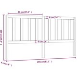  Posteljno vzglavje sivo 206x4x100 cm trdna borovina, (20647046) | Shoptok.si