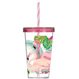  Čaša sa cevčicom 0.66L flamingo | ePonuda.com