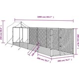 vidaXL Zunanja pasja ograda s streho srebrna 2x10x2,5m pocinkano jeklo | Shoptok.si
