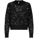 Only Puloverji Onlalta Ls Sequin O-Neck Knt 15353230 Črna Cene