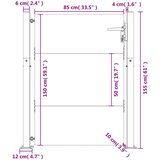 vidaXL Vrtna vrata 105 x 155 cm od čelika COR-TEN | shoptok.hr