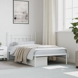  Metalni okvir za krevet s uzglavljem bijeli 107x203 cm | shoptok.hr