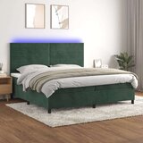  Box spring postelja z vzmetnico LED tem. zelena 200x200cm žamet, (20899411) Cene
