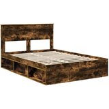  Konstrukcija postelje z vzmetnico Dimljeni oreh 150 x 200 cm, (5000104406) | Shoptok.si