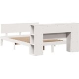 vidaXL Knjižna postelja brez vzmetnice bela 135x190 cm trdna borovina | Shoptok.si