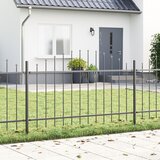 vidaXL Ograjni panel Set 7 Železna siva Prašno premazano jeklo Cene