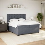  Krevet s oprugama i madracem tamnosivi 200x200 cm baršunasti | shoptok.hr