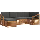  Set vanjskih sofa 6 kom. Prirodna i antracit Poliester 245 x 126,5 x 73 cm | Shoptok.si