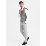 Ombre Men's jacquard casual vest without lapels - gray | Shoptok.si