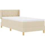  Postelja z vzmetnico z vzmetnico krema 200 x 100 cm Poliester, (5000128544) | Shoptok.si