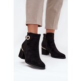 Boto Insulated women's ankle boots with golden details on heel black Dorisse | shoptok.hr