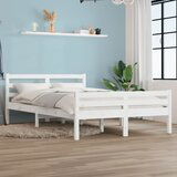 Maison Chic Posteljni okvir - Dvoposteljna postelja - Zakonska postelja bel iz trdnega lesa 160x200 cm-J3081, (21766375) | Shoptok.si
