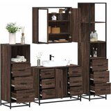 vidaXL 4-dijelni set kupaonskog namještaja boja smeđeg hrasta drveni | shoptok.hr