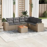 Maison Chic Seti vrtnega pohištva - Vrtna garnitura - Vrtni pohištvo set 7-delna z blazinami bež poli ratan, (21805247) | Shoptok.si