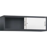 C+P ACURADO zgornja omarica z drsnimi vrati, VxŠxG 500 x 1600 x 400 mm, črno sive / prometno bele barve | Shoptok.si