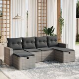 Maison Chic Seti vrtnega pohištva - Vrtna garnitura - Vrtni pohištvo set 6-delna z blazinami siv poli ratan, (21808792) | Shoptok.si