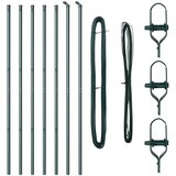 vidaXL Stebri za ograjo 7 kosov Zeleni Ø32 mm 170 cm Galvanizirano jeklo Cene
