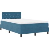 Box Spring Krevet s Madracem Tamnoplava Mala Dupla Baršun | shoptok.hr