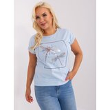 Fashion Hunters Light blue blouse plus size with print | shoptok.hr