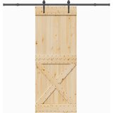 vidaXL Klizna vrata s priborom za montažu 90 x 210 cm masivna borovina | shoptok.hr