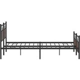 Metalni Kovinski posteljni okvir brez vzmetnice rjavi hrast 200x200 cm, (21829518) | Shoptok.si
