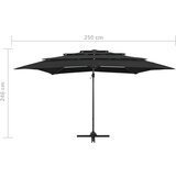  Senčnik aluminij črn 250x250 cm | Shoptok.si