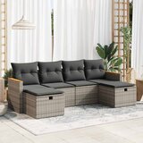 Maison Chic Seti vrtnega pohištva - Vrtna garnitura - Vrtni pohištvo set 6-delna z blazinami siv poli ratan, (21804168) | Shoptok.si