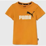 Puma Otroška bombažna kratka majica črna barva