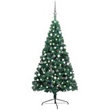 vidaXL umjetna polovica božićnog drvca LED s kuglicama zelena 150 cm | shoptok.hr