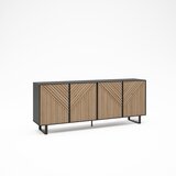 Marckeric Crna/u prirodnoj boji komoda u dekoru hrasta 201x80x40 cm Alana – | shoptok.hr