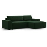 Micadoni Temno zelena raztegljiva kotna sedežna garnitura iz tkanine bouclé (desni kot) Jodie – Home | Shoptok.si