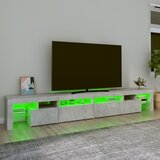 TV ormarić s LED svjetlima siva boja betona 260x36,5x40 cm | shoptok.hr