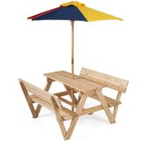 Costway Piknik miza s sončnikom in klopmi za otroke, (5000329594) Cene