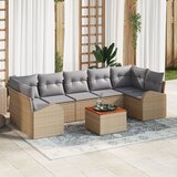 vidaXL set vrtnih sofa od 8 dijelova s jastučićima bež poliratan bagrem | shoptok.hr