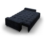 Cosmopolitan Design Temno modra žametna raztegljiva sedežna garnitura s prostorom za shranjevanje 250 cm Wicklow – | Shoptok.si