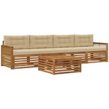 vidaXL Zunanja garnitura za sedenje z blazino 5 pcs Naravna in bež, (5000281388) | Shoptok.si