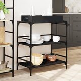  Kuhinjska kolica crna 81,5 x 41 x 92,5 cm od konstruiranog drva | Eponuda.ba
