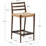 Kave Home Smeđa/u prirodnoj boji barska stolica od punog hrasta (visine sjedala 70 cm) Analy – | shoptok.hr
