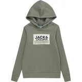 Jack & Jones Sweater majica 'LOGAN' maslinasta / pastelno zelena / crna / bijela