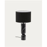 Kave Home Črna marmorna namizna svetilka s tekstilnim senčilom (višina 57 cm) Vex – | Shoptok.si