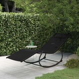  Gugalni ležalnik črno jeklo in tekstil, (20663163) | Shoptok.si